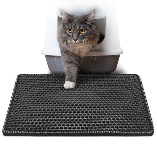 Easy Clean Cat Litter Trapping Mat | Gentle on Paws, Waterproof EVA Double Layer Pad