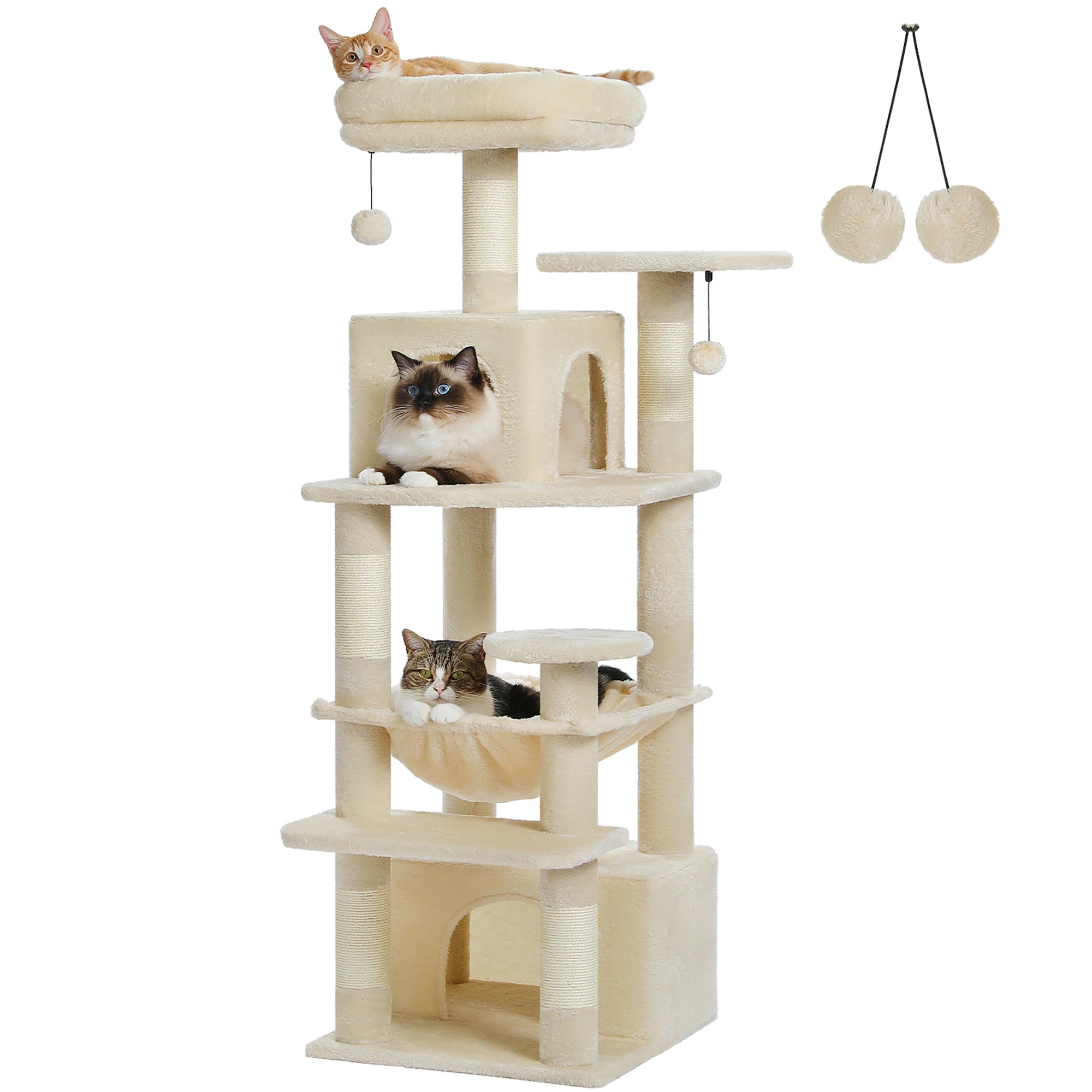 Premium Cat Tower (3 Sizes) | Multi-Level Sisal Scratching Tree for Large and Active Cats"