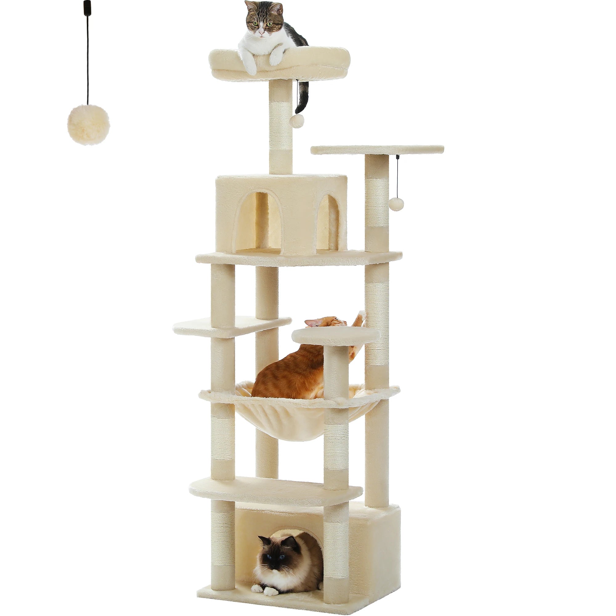 Premium Cat Tower (3 Sizes) | Multi-Level Sisal Scratching Tree for Large and Active Cats"