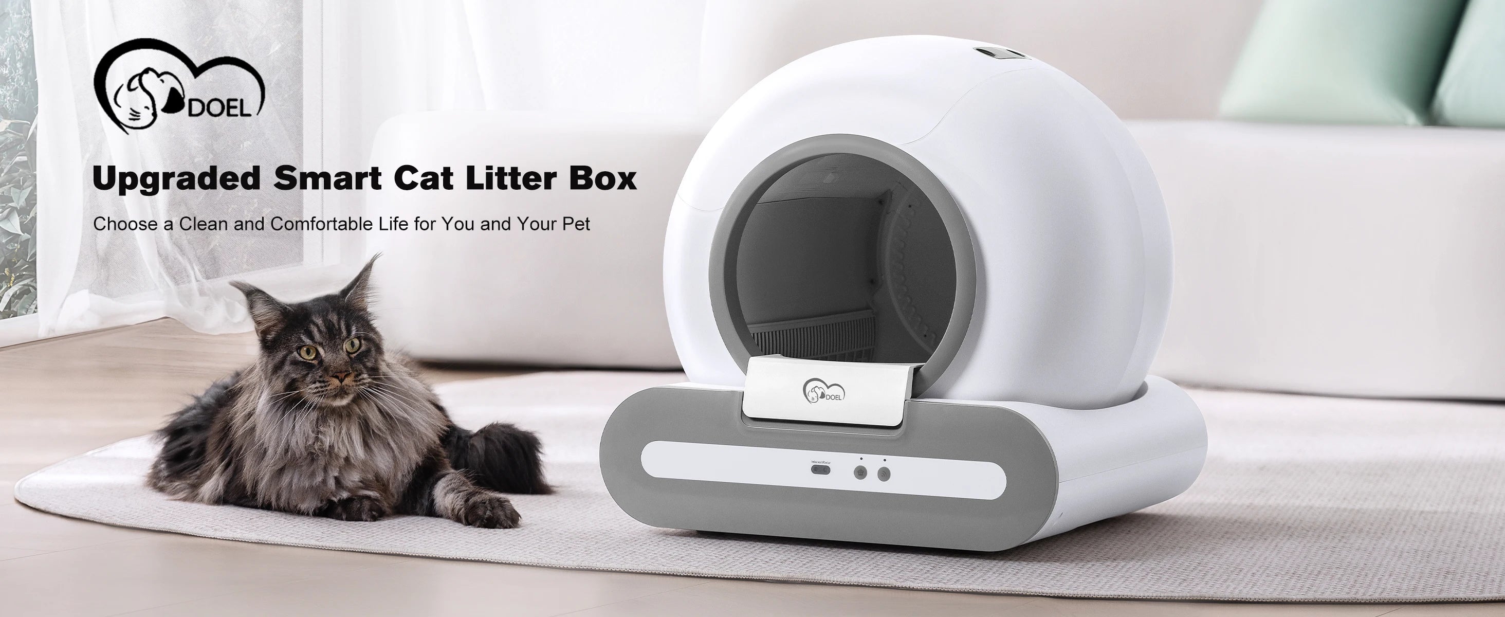 Automatic Self-Cleaning Litter Box (65L Total Capacity) | Smart App Control, Health Monitoring & Anti-Pinch Safety | Suitable for Cats 3.3-18 lbs