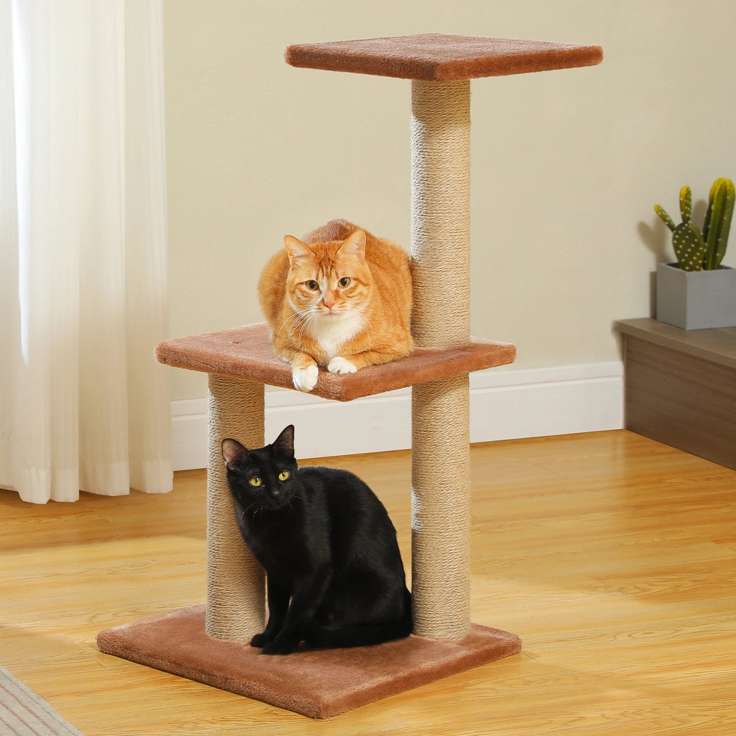 Luxury Multi-Level Cat Tree Tower | Large Condo, Sturdy Scratching Posts & Removable Perch Bed|31.5 in. Tall
