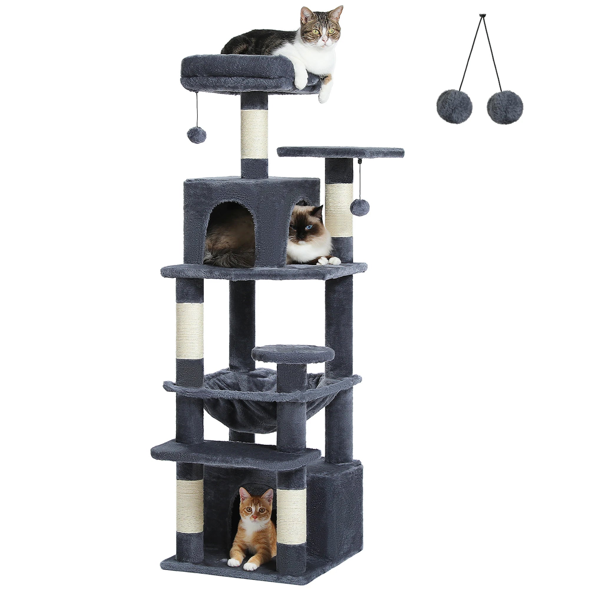 Premium Cat Tower (3 Sizes) | Multi-Level Sisal Scratching Tree for Large and Active Cats"