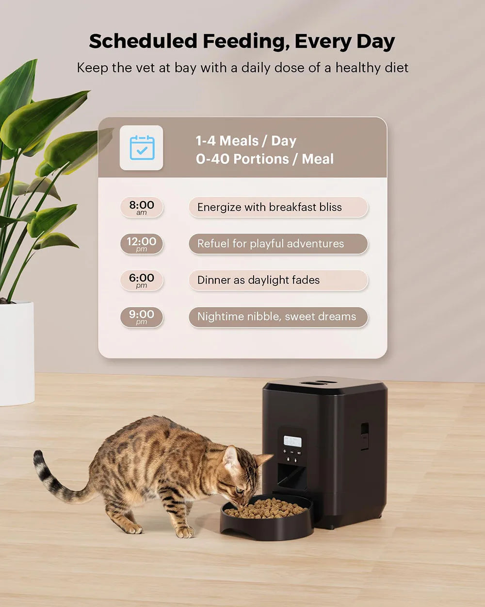 ClawLogic™ LUXE Smart WiFi Pet Feeder with Portion Control & App Scheduling