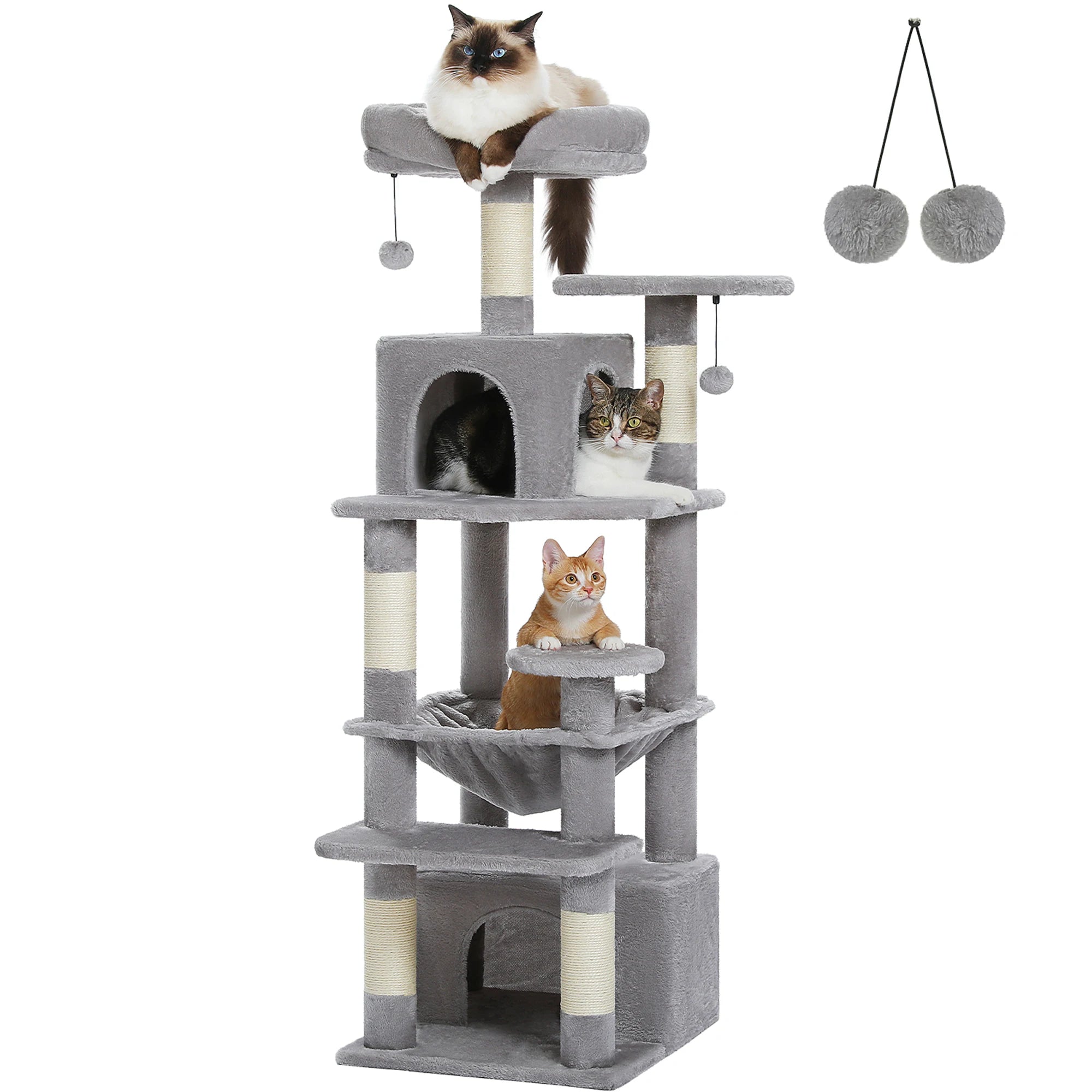 Premium Cat Tower (3 Sizes) | Multi-Level Sisal Scratching Tree for Large and Active Cats"