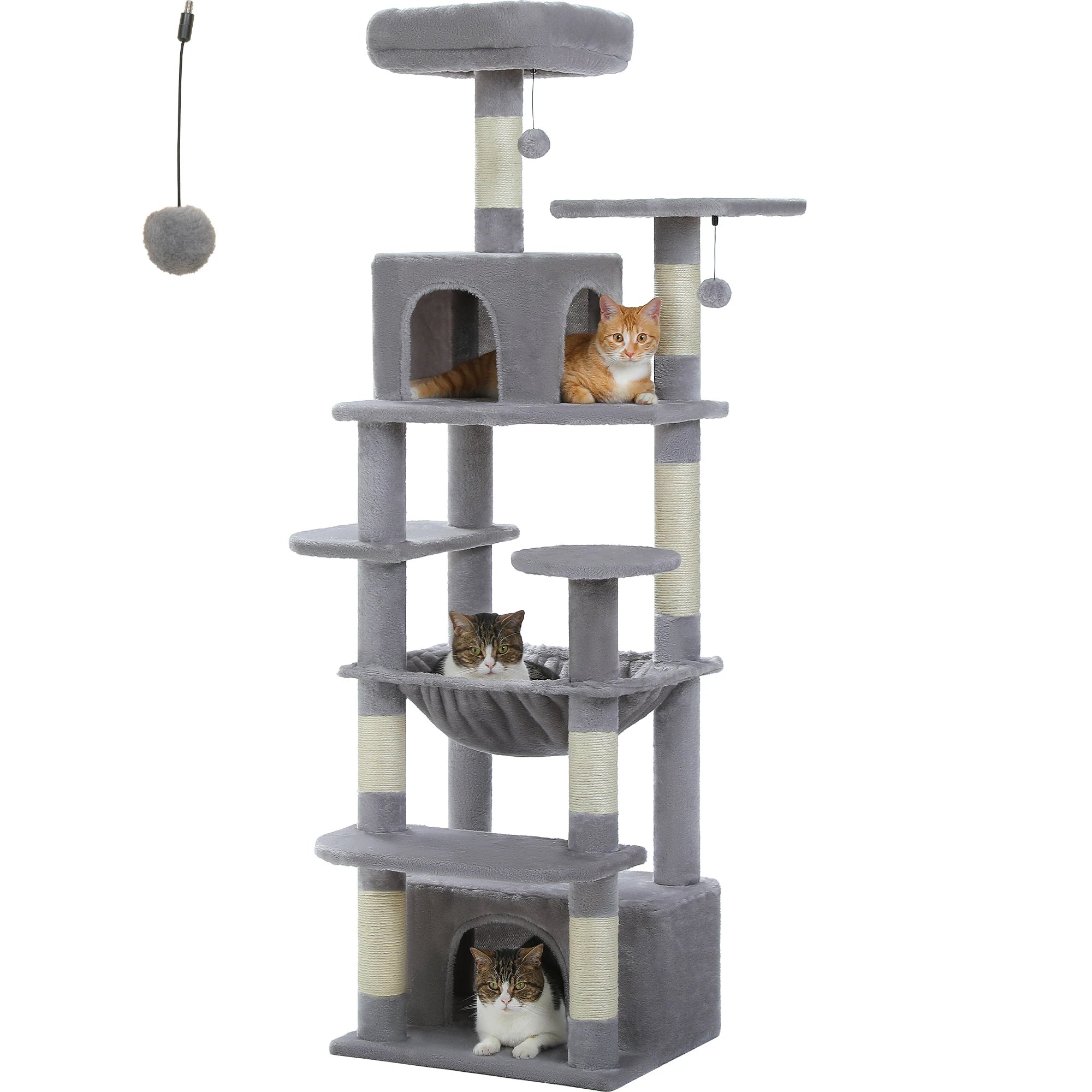Premium Cat Tower (3 Sizes) | Multi-Level Sisal Scratching Tree for Large and Active Cats"