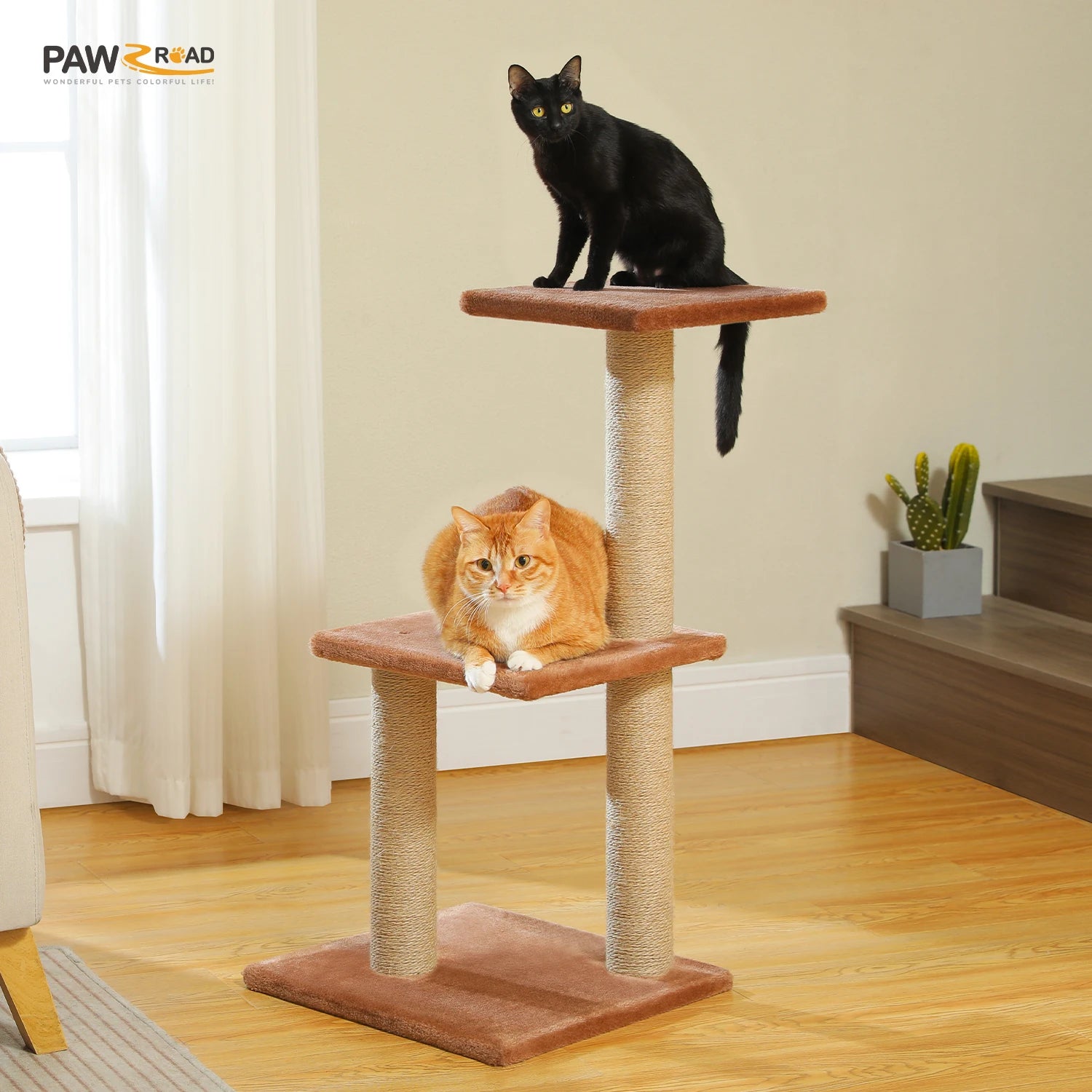 Luxury Multi-Level Cat Tree Tower | Large Condo, Sturdy Scratching Posts & Removable Perch Bed|31.5 in. Tall