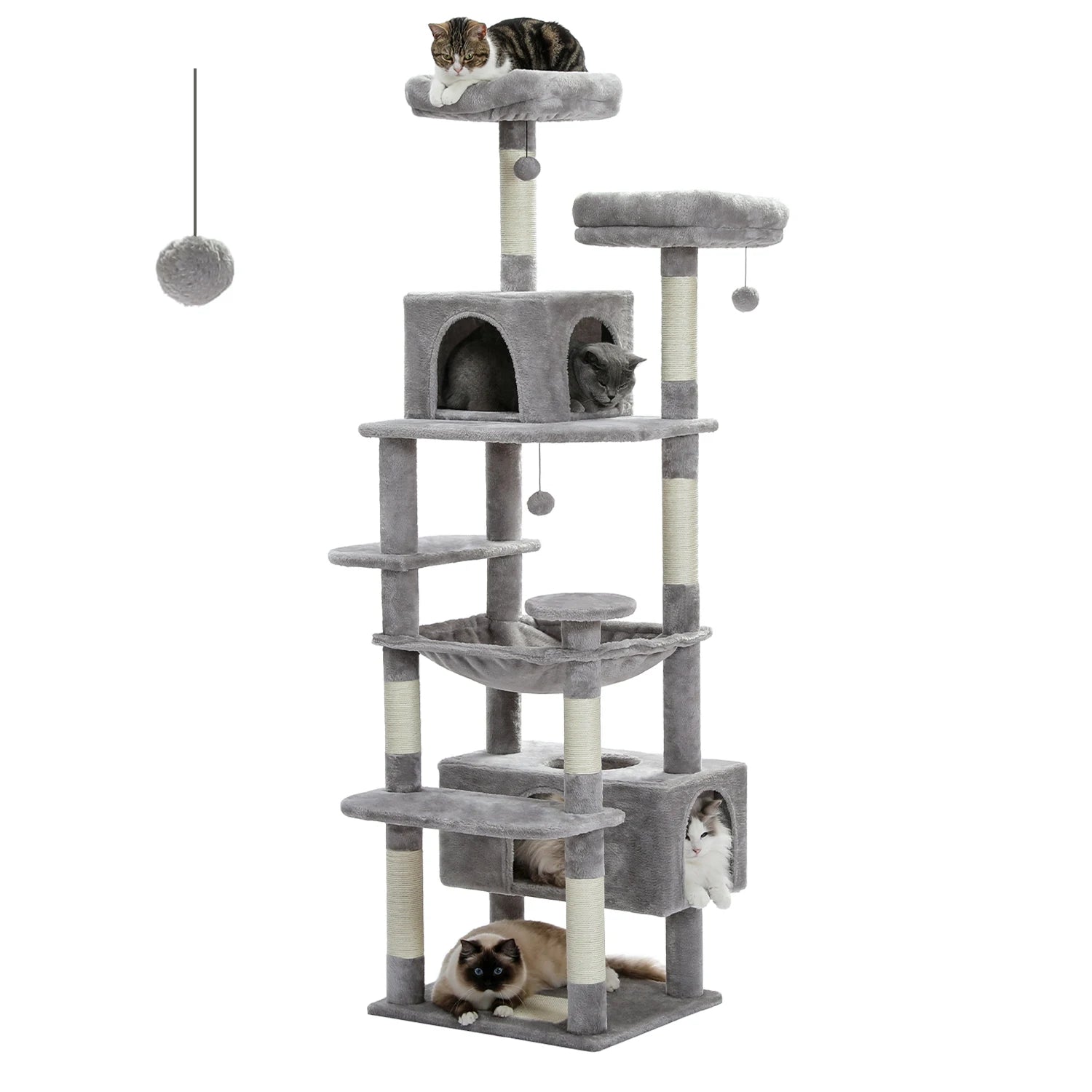Premium Cat Tower (3 Sizes) | Multi-Level Sisal Scratching Tree for Large and Active Cats"