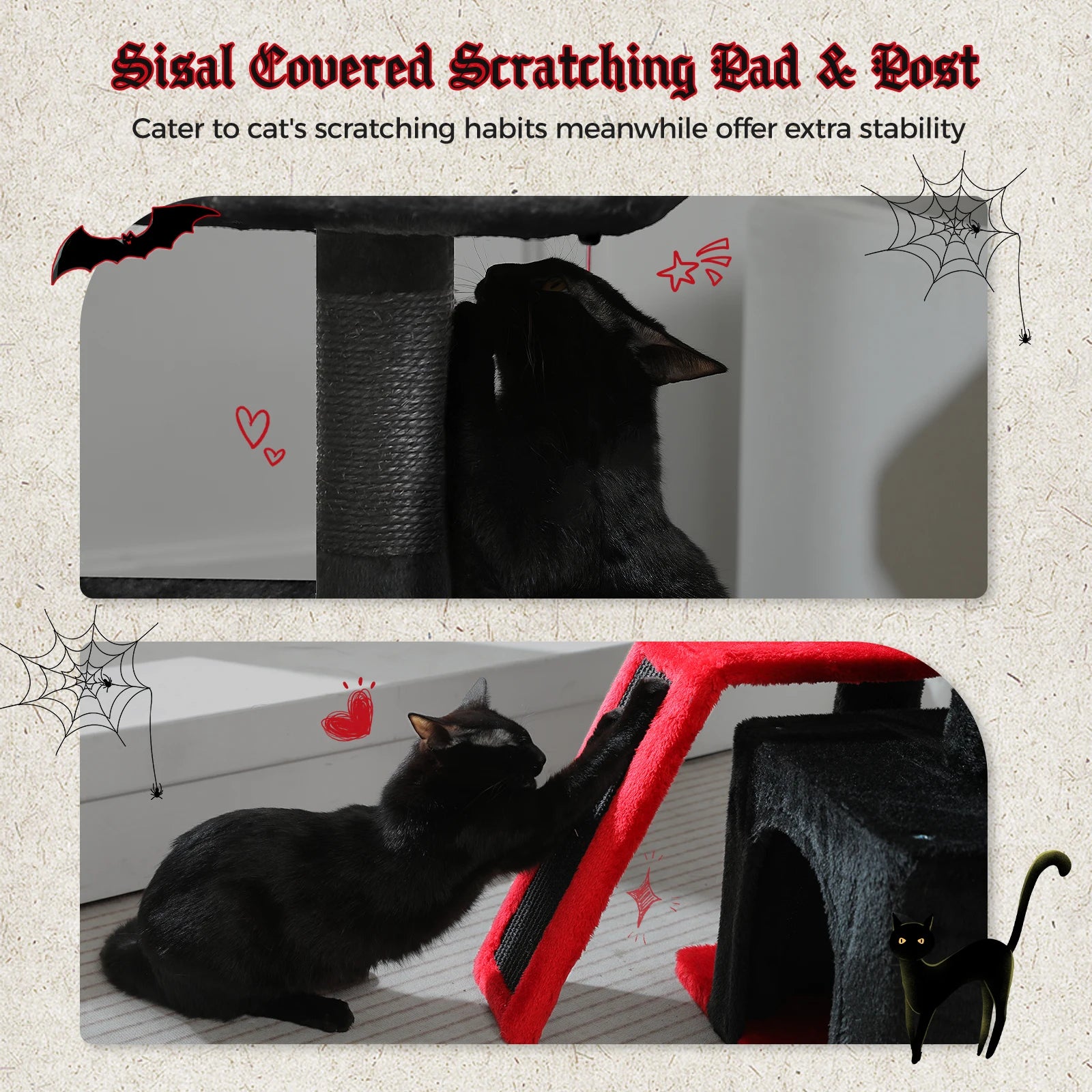 Luxury Multi-Level Cat Tree Tower | Large Condo, Sturdy Scratching Posts & Removable Perch Bed|31.5 in. Tall