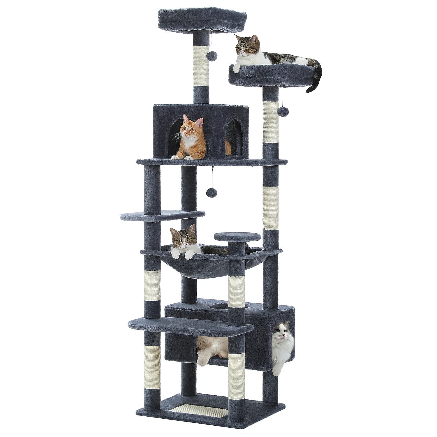 Premium Cat Tower (3 Sizes) | Multi-Level Sisal Scratching Tree for Large and Active Cats"