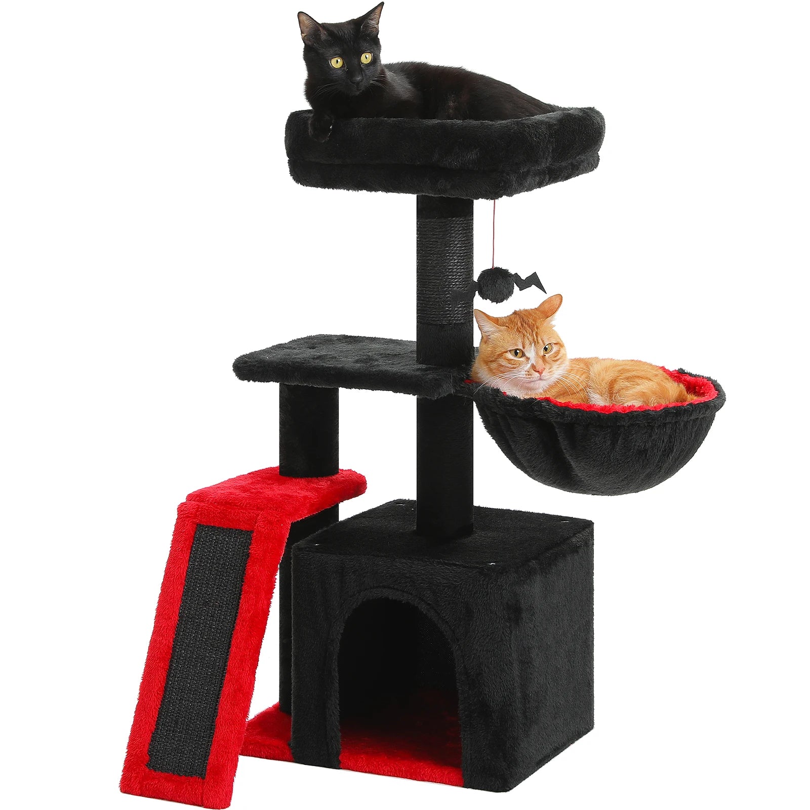 Luxury Multi-Level Cat Tree Tower | Large Condo, Sturdy Scratching Posts & Removable Perch Bed|31.5 in. Tall