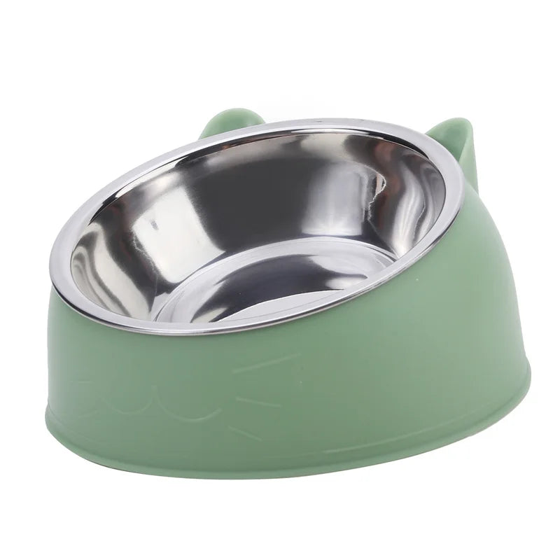 ClawLogic™ LUXE Veterinarian-Recommended Kitten Feeder | Neck-Guard Elevated Tilted Stainless Steel Bowl