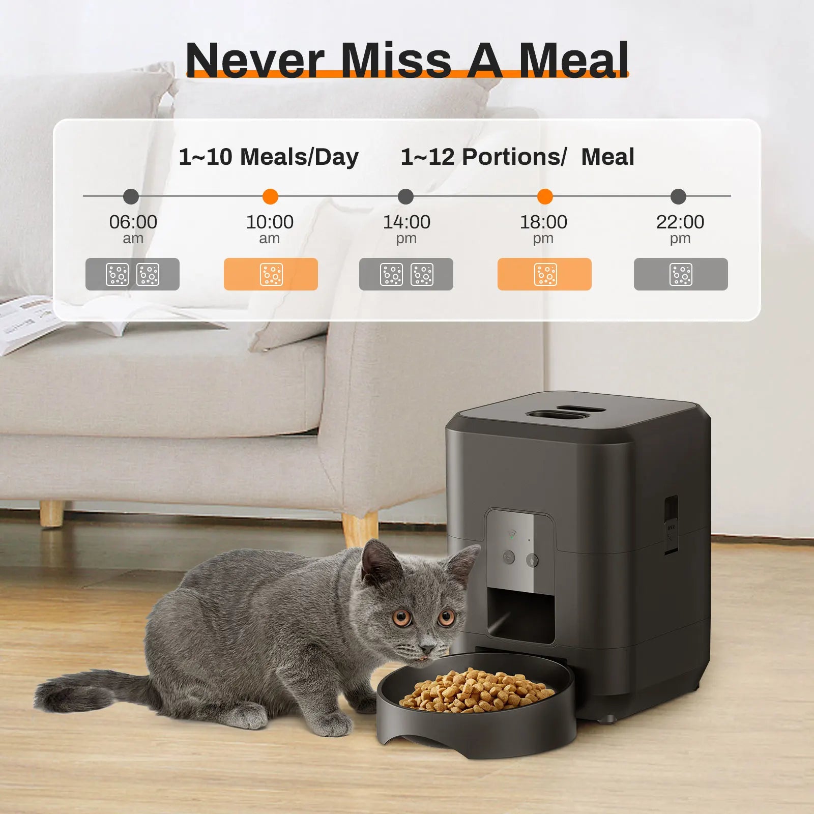 ClawLogic™ LUXE Smart WiFi Pet Feeder with Portion Control & App Scheduling