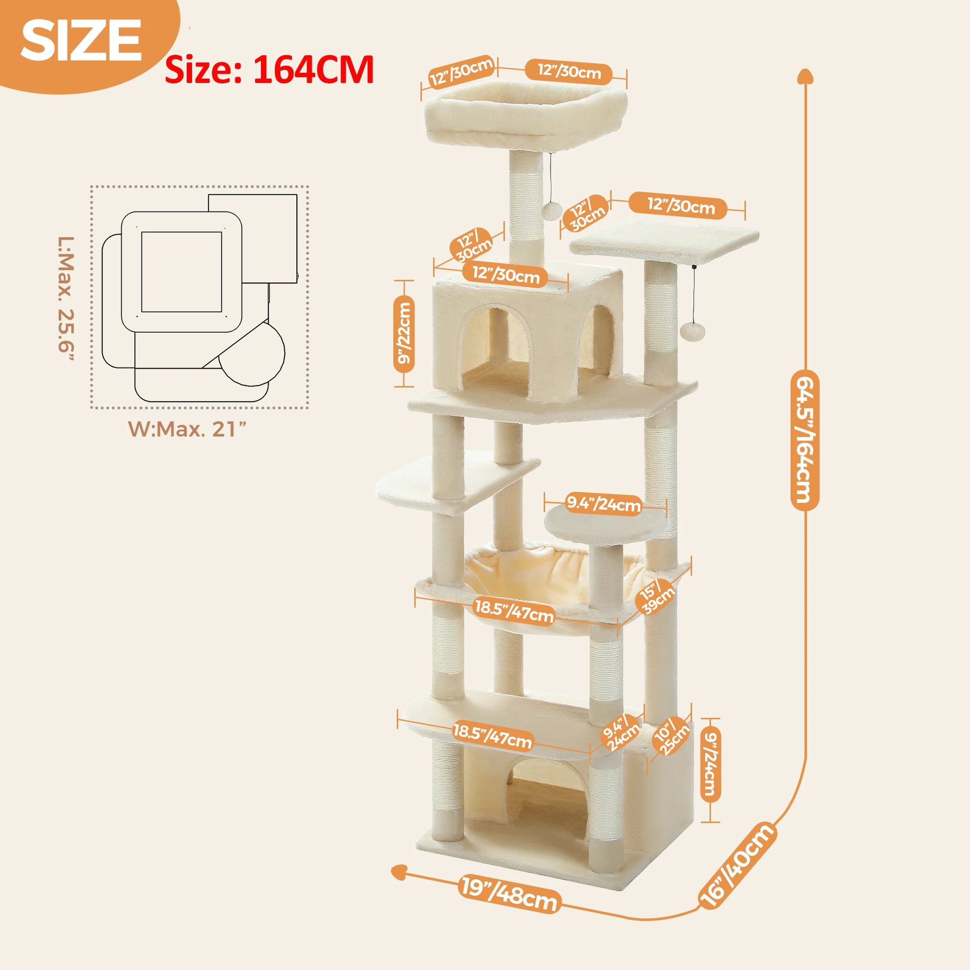 Premium Cat Tower (3 Sizes) | Multi-Level Sisal Scratching Tree for Large and Active Cats"