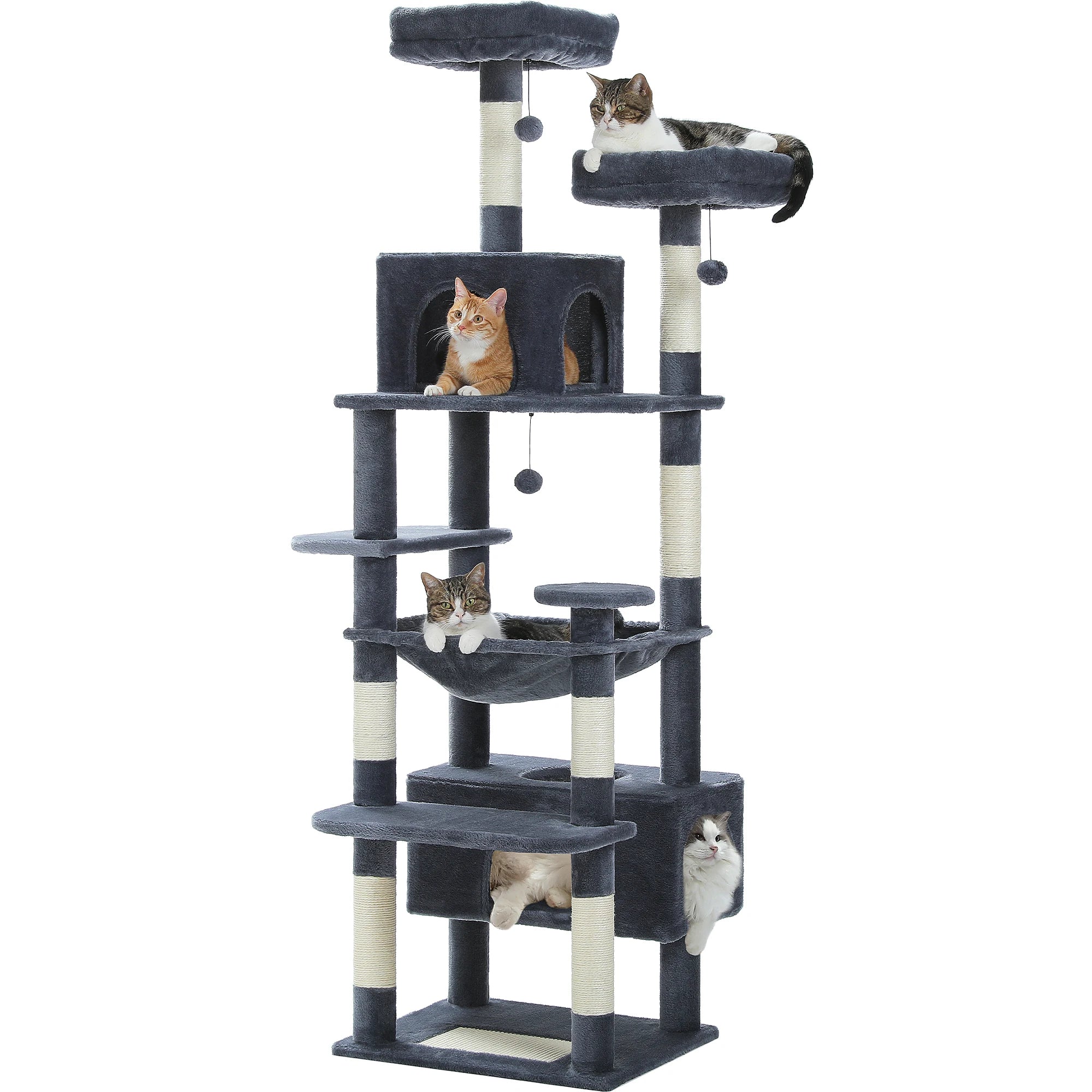 Premium Cat Tower (3 Sizes) | Multi-Level Sisal Scratching Tree for Large and Active Cats"