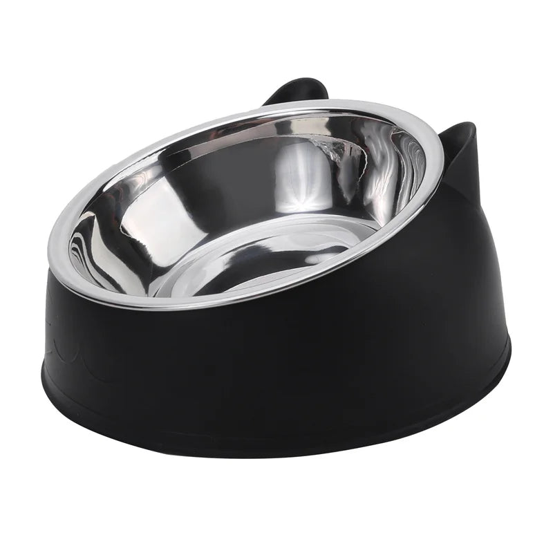 ClawLogic™ LUXE Veterinarian-Recommended Kitten Feeder | Neck-Guard Elevated Tilted Stainless Steel Bowl