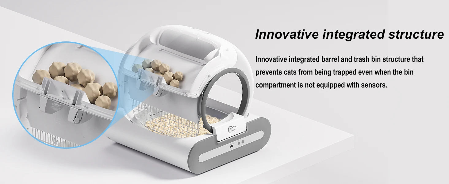 Automatic Self-Cleaning Litter Box (65L Total Capacity) | Smart App Control, Health Monitoring & Anti-Pinch Safety | Suitable for Cats 3.3-18 lbs