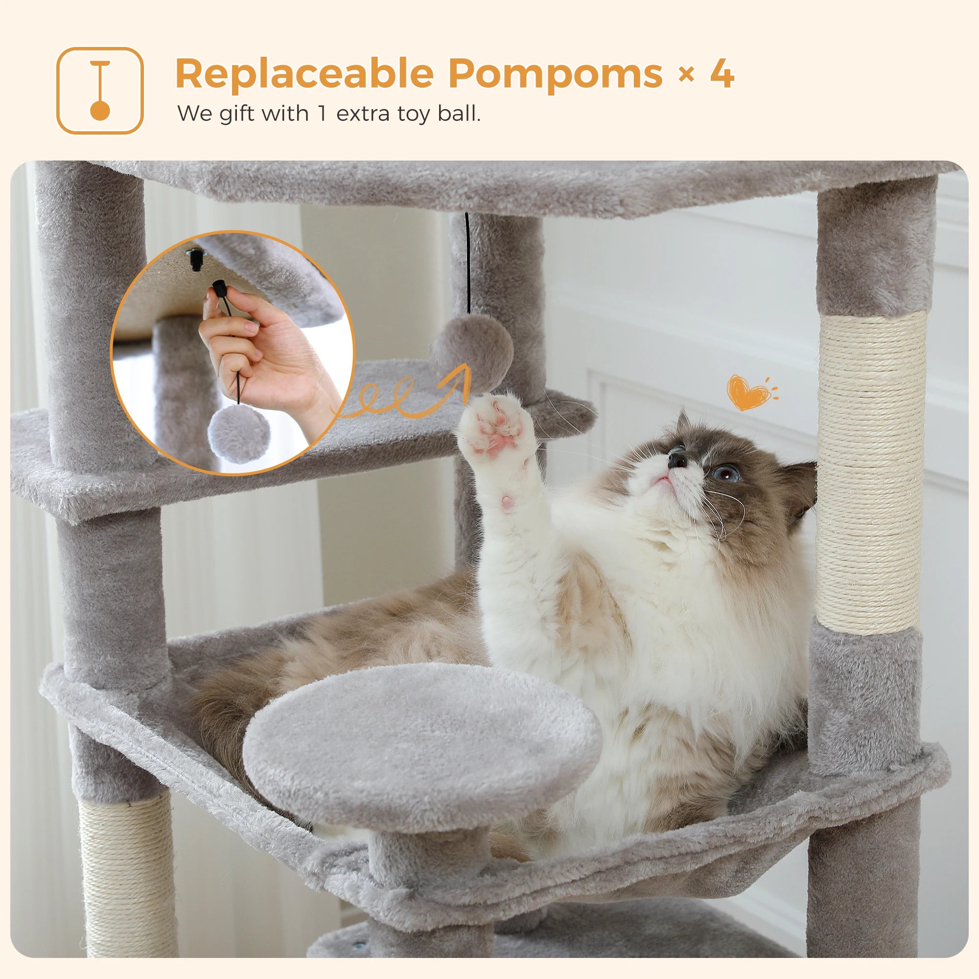 Premium Cat Tower (3 Sizes) | Multi-Level Sisal Scratching Tree for Large and Active Cats"