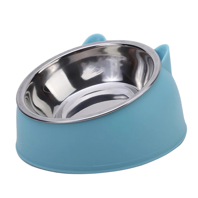 ClawLogic™ LUXE Veterinarian-Recommended Kitten Feeder | Neck-Guard Elevated Tilted Stainless Steel Bowl