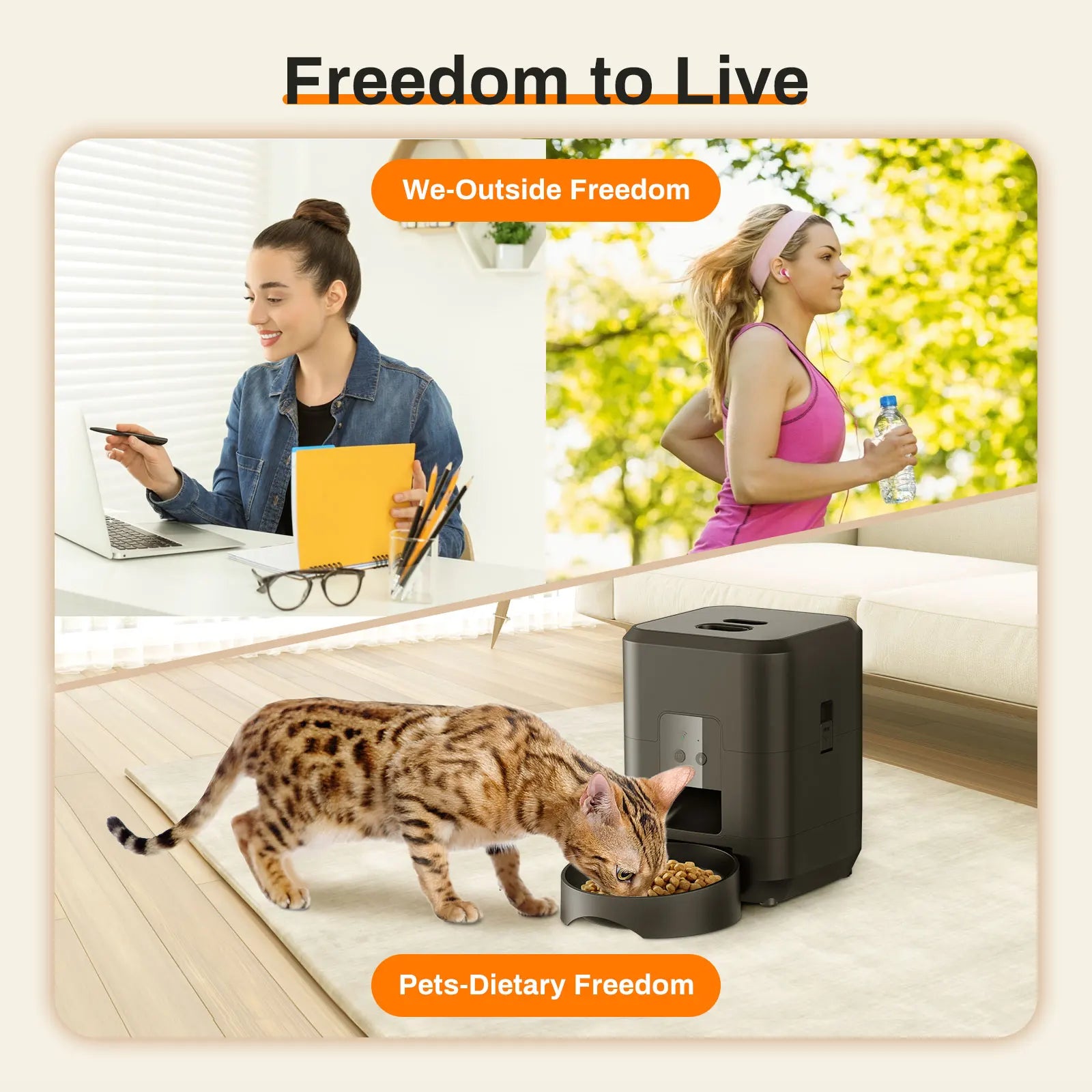 ClawLogic™ LUXE Smart WiFi Pet Feeder with Portion Control & App Scheduling