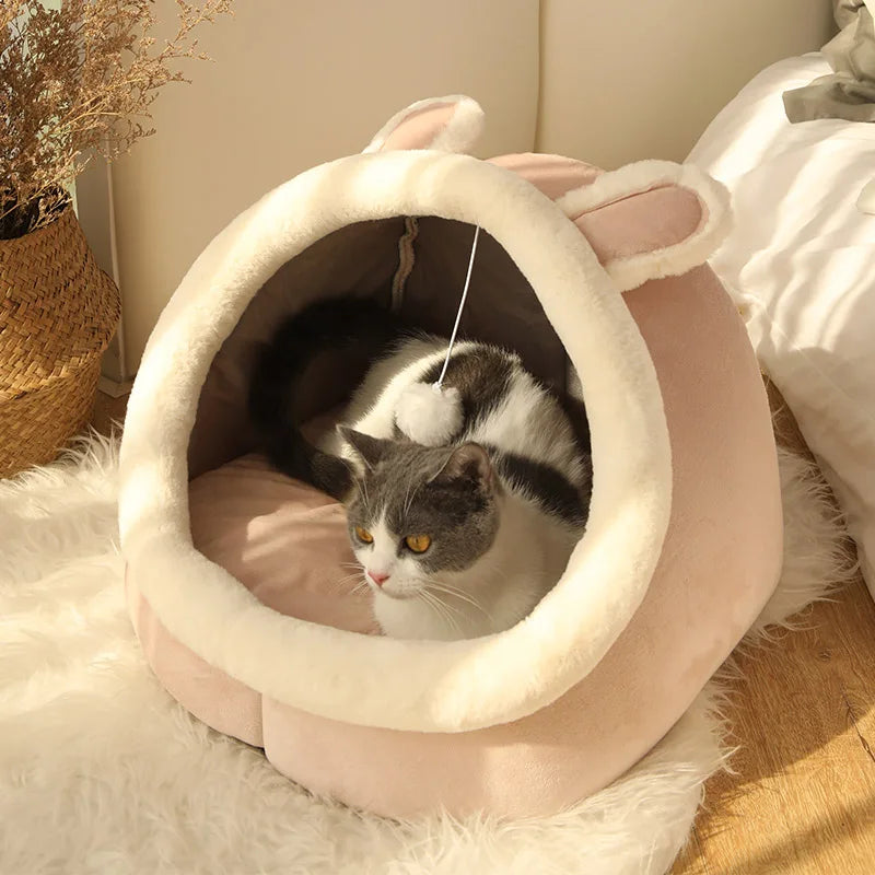 ClawLogic Luxury Series Enclosed Cat Haven | 100% Cotton-Filled & Anxiety-Reducing (Easily Washable)