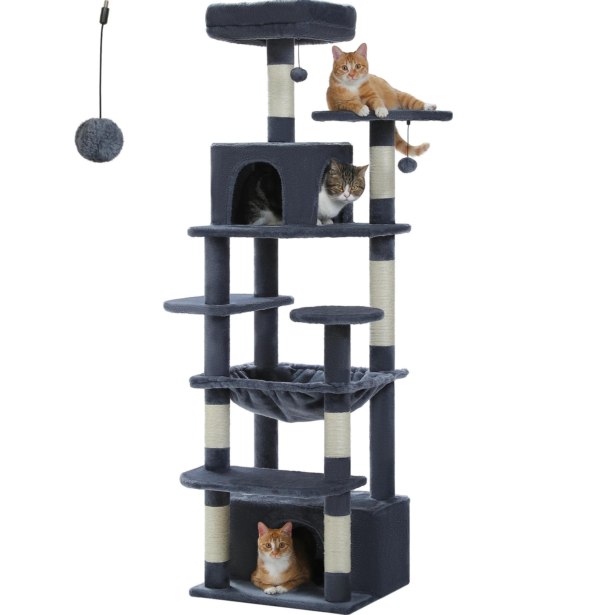 Premium Cat Tower (3 Sizes) | Multi-Level Sisal Scratching Tree for Large and Active Cats"