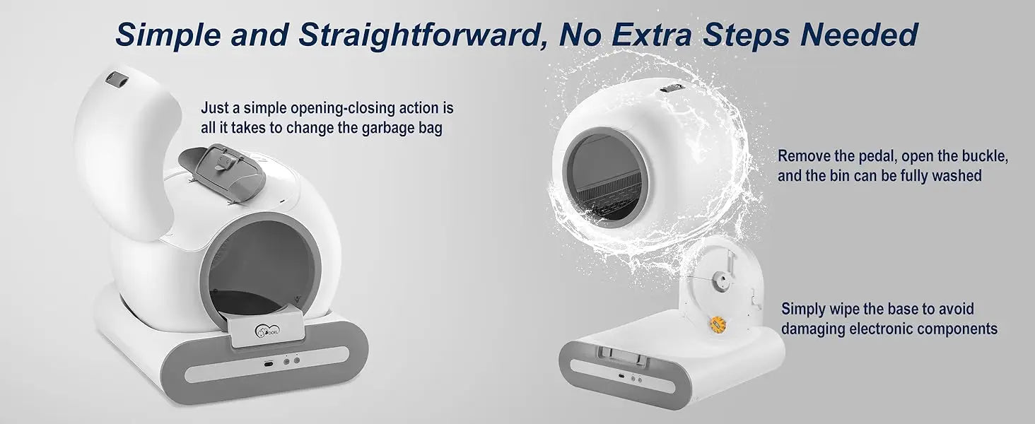 Automatic Self-Cleaning Litter Box (65L Total Capacity) | Smart App Control, Health Monitoring & Anti-Pinch Safety | Suitable for Cats 3.3-18 lbs