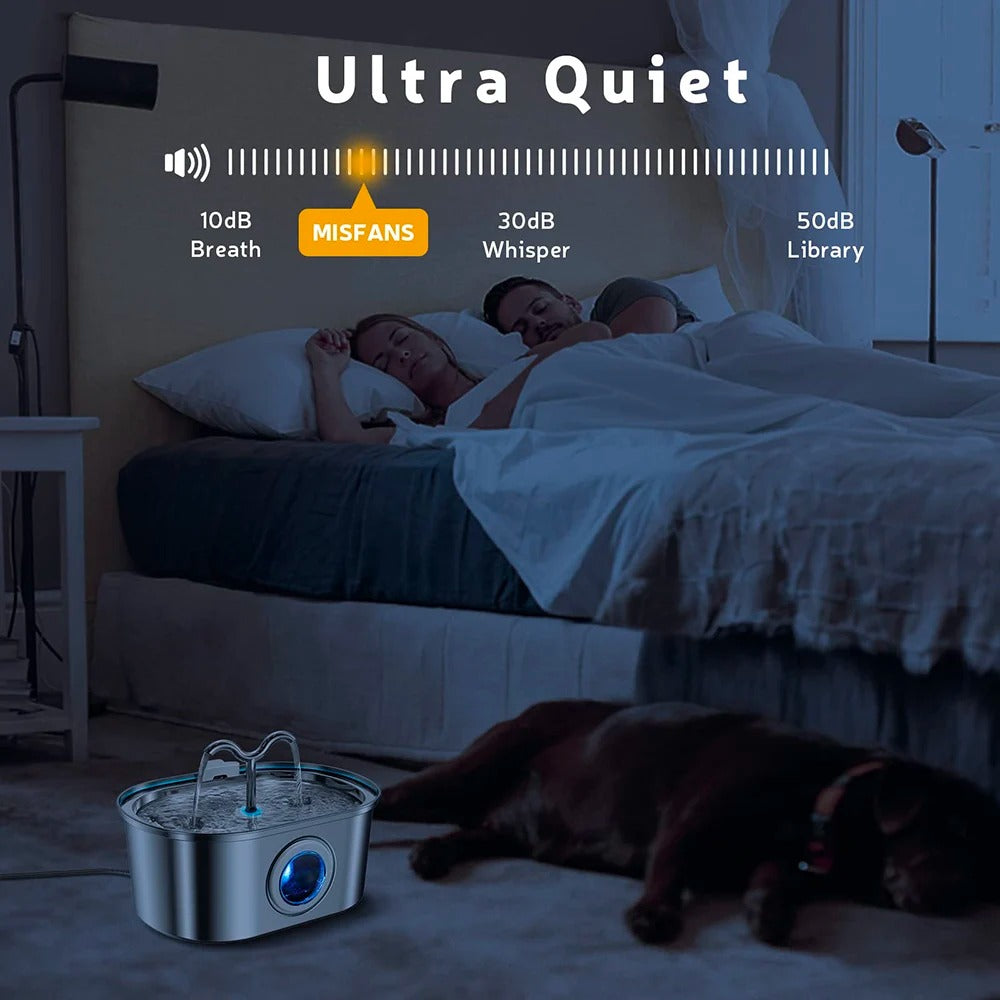 Ultimate 3.2L Stainless Steel Pet Fountain | Vet-Approved, Automatic & Ultra-Quiet Hydration System with 4 Filters